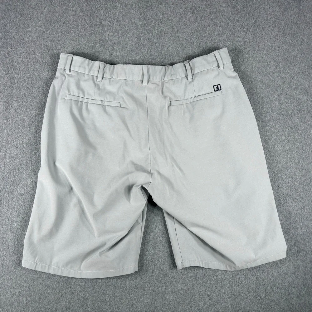 Johnnie O Mulligan Shorts Men 35 Gray Performance Stretch Preppy Golf 9